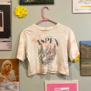 Faded purple/pink,tie dye, graphic tee from Garage! Size - XS